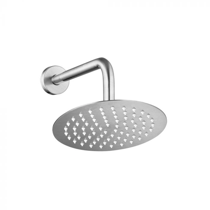 Ducha redonda de acero inoxidable 20 cm pared (escobado)