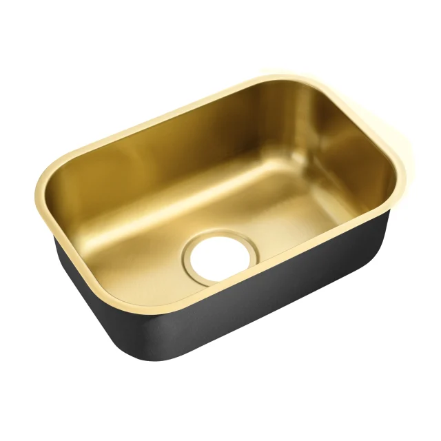 Bacha de cocina rectangular de acero inoxidable 50x34 cm (Fuji Dorado)