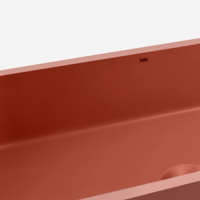Bacha de baño ovalada de concreto 60 cm (Francs Marsala) - Imagen 6