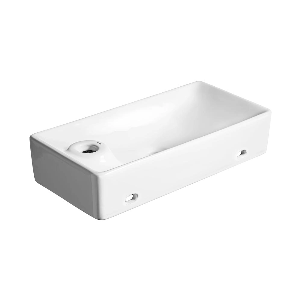 Lavabo de Baño Soporte Cerámico o Suspendido Rectangular 44 cm (Blanco Braga) - Imagen 2