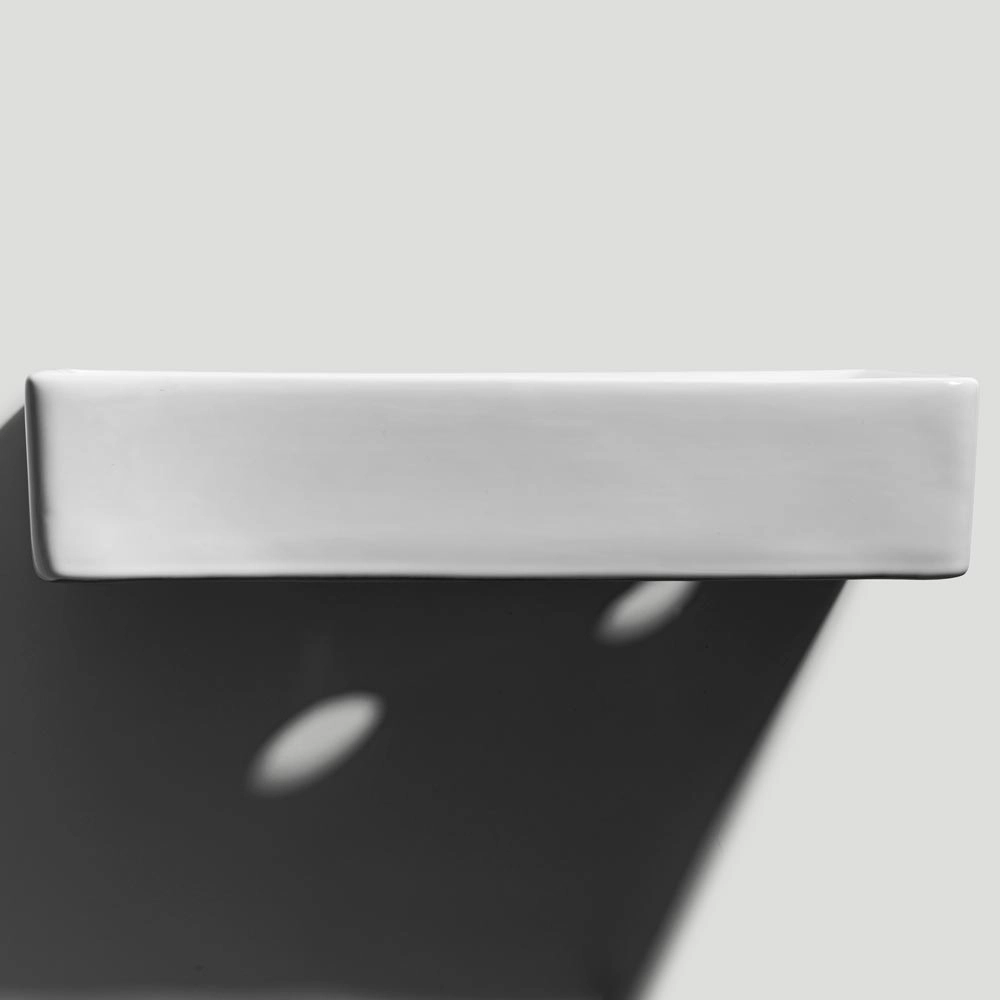 Lavabo de Baño Soporte Cerámico o Suspendido Rectangular 44 cm (Blanco Braga) - Imagen 9