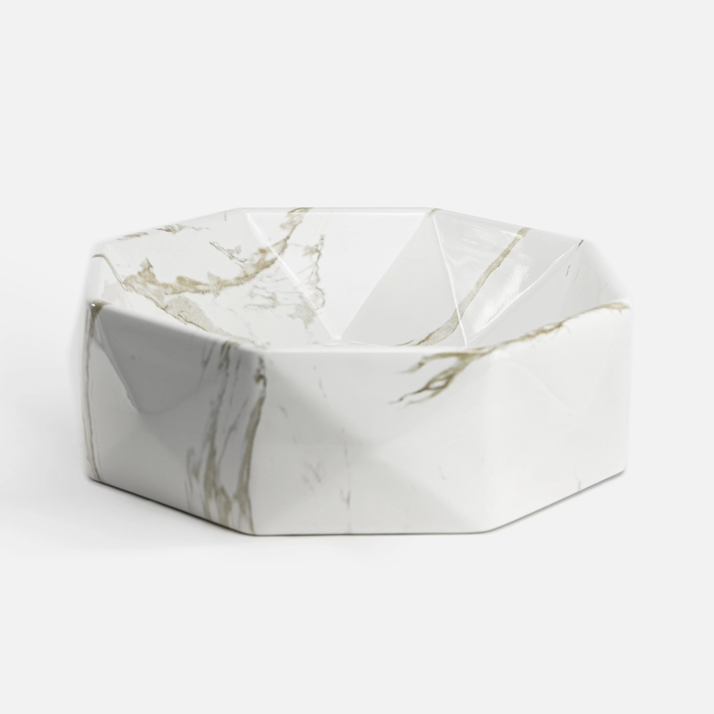 Bacha de baño redondo 42 cm (Murano Marmol Carrara) - Imagen 3