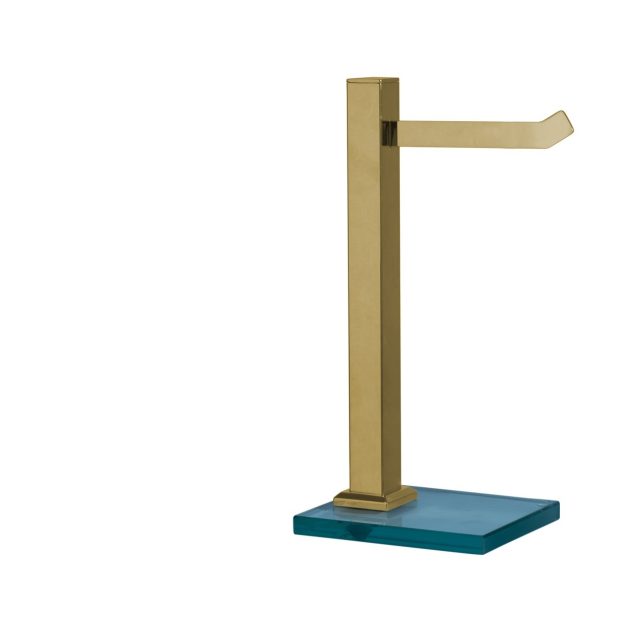 Porta toalla de mesada vidrio incolor (Premium dorado gold)
