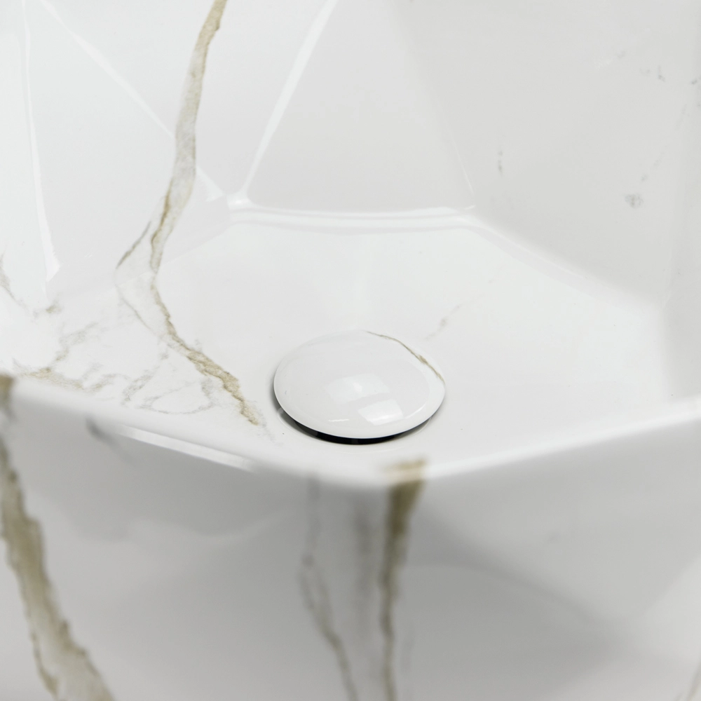 Bacha de baño redondo 42 cm (Murano Marmol Carrara) - Imagen 4