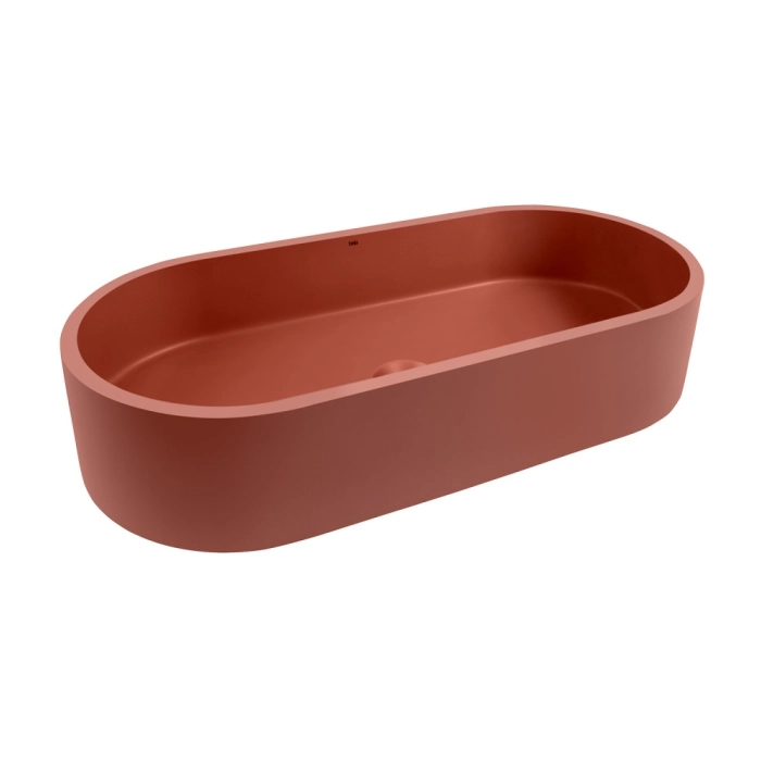 Bacha de baño ovalada de concreto 60 cm (Francs Marsala)