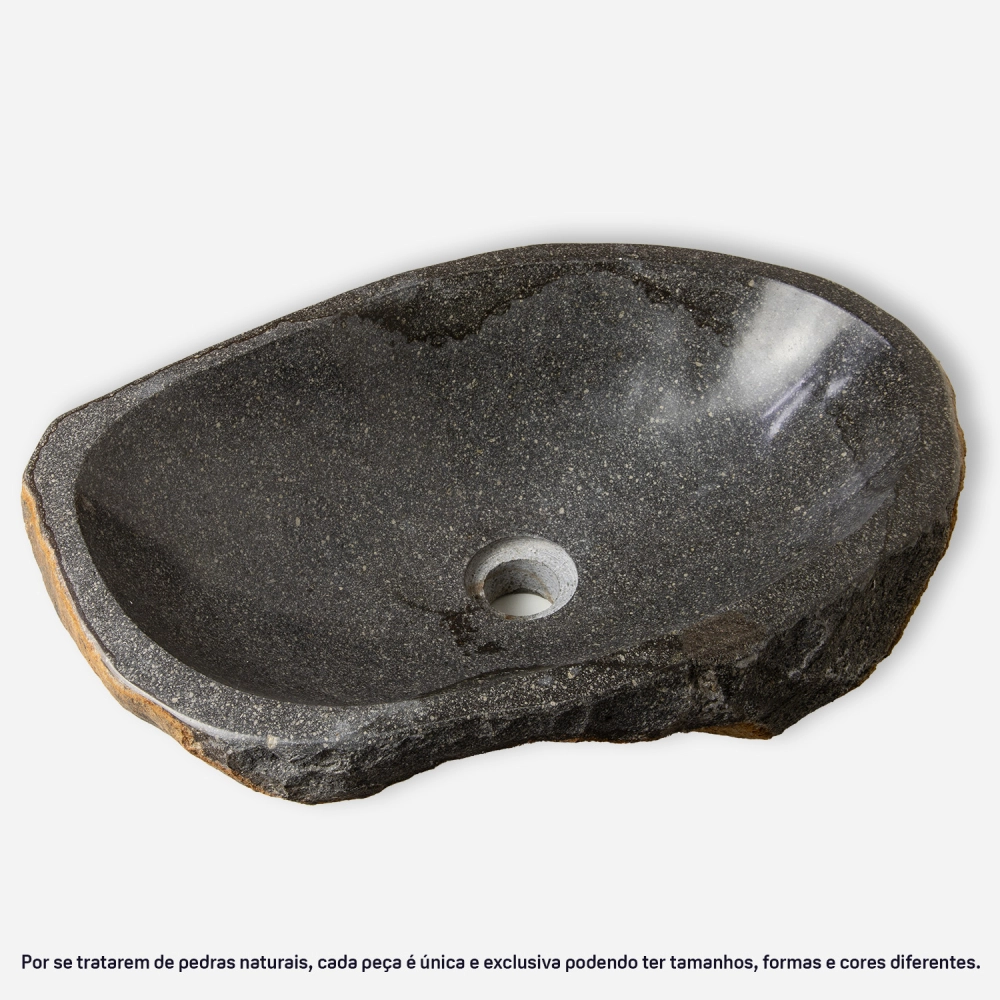 Lavabo de Bacha de baño Piedra Volcánica Soporte Rústico hasta 50 cm (Jawa) - Imagen 4