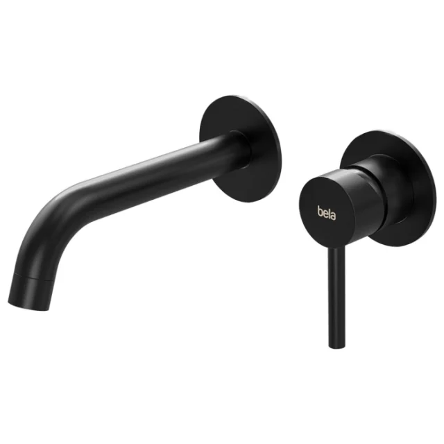 Grifo monomando de baño de acero inoxidable de pared (Oka negro)
