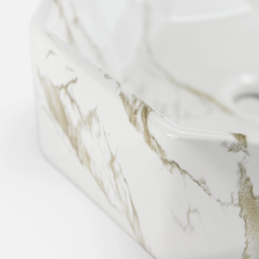 Bacha de baño redondo 42 cm (Murano Marmol Carrara) - Imagen 5