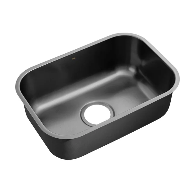 Bacha de cocina rectangular de acero inoxidable 50x34 cm (Fuji negro)