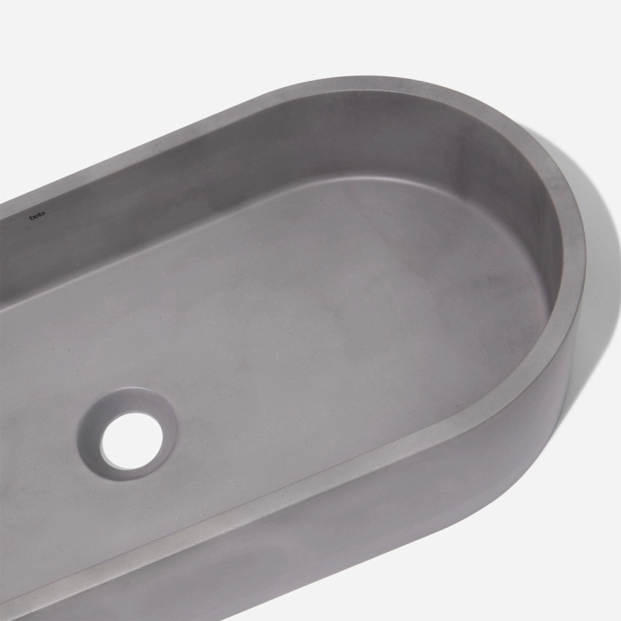 Bacha de baño ovalada de concreto 60 cm (Francs Cemento) - Imagen 3