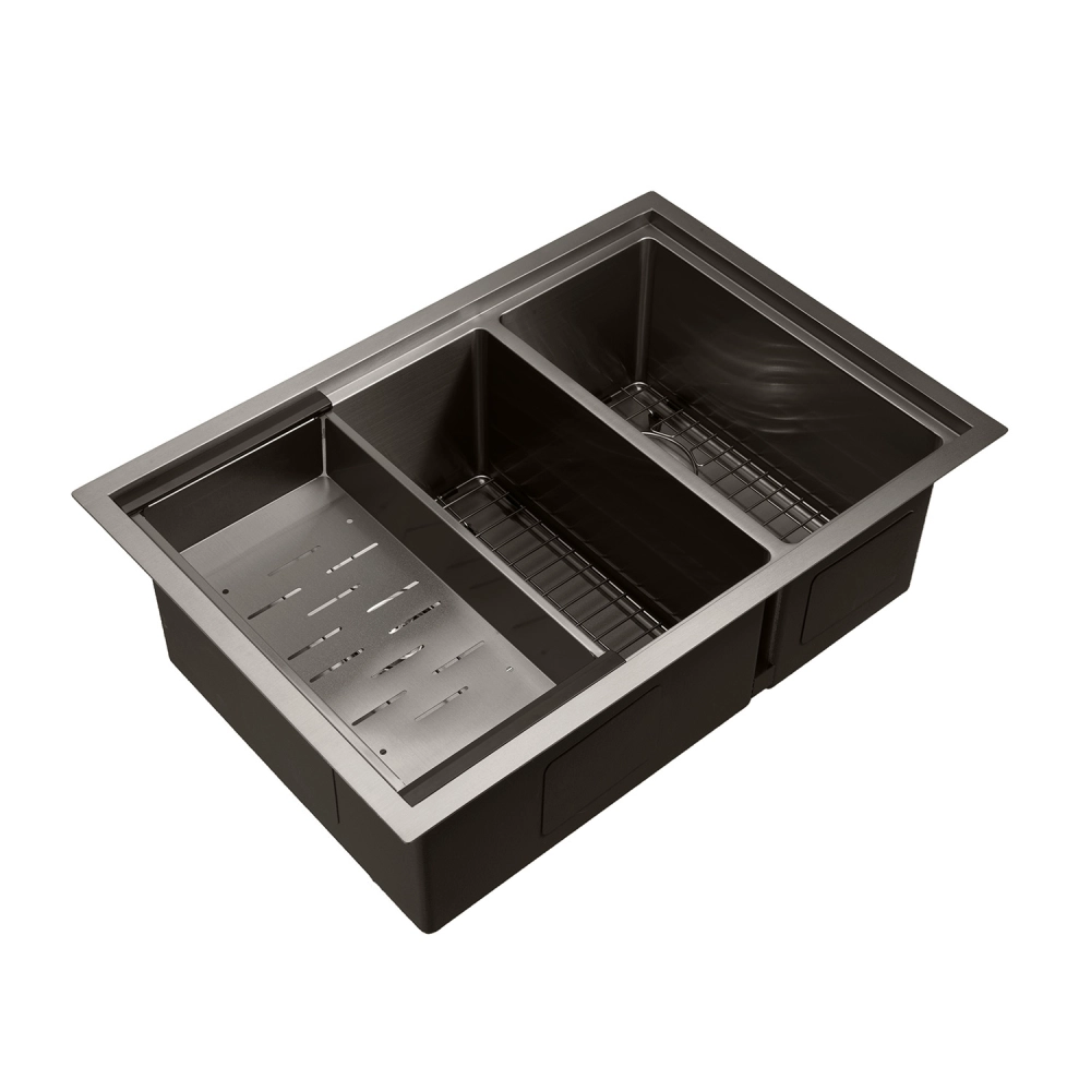 Bacha Doble Acero Inoxidable Rectangular 73x50 cm (Kai Negra) - Imagen 9