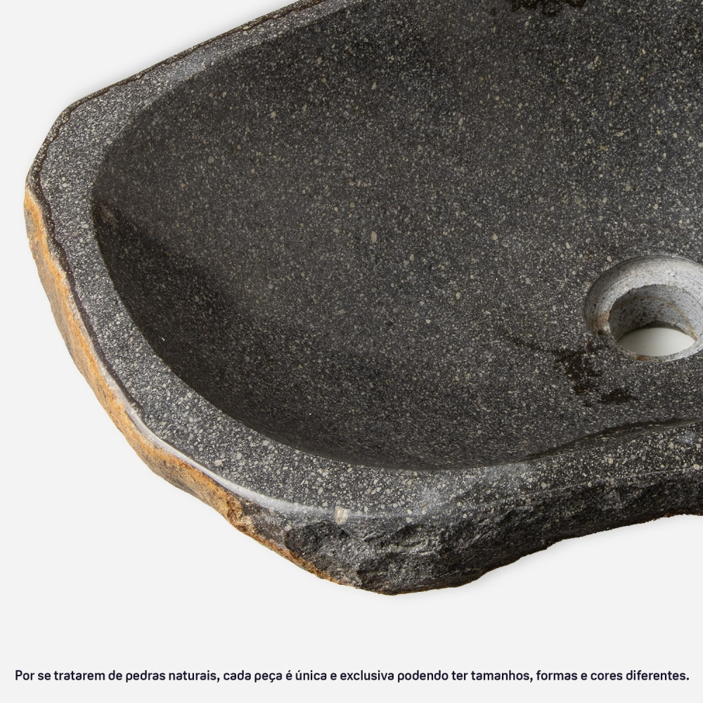 Lavabo de Bacha de baño Piedra Volcánica Soporte Rústico hasta 50 cm (Jawa) - Imagen 2