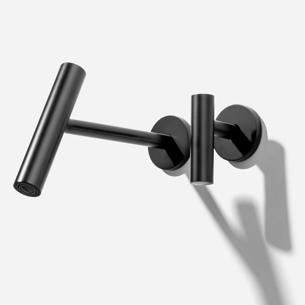Grifería de pared monocomando para baño (Lay Negra) - Imagen 2