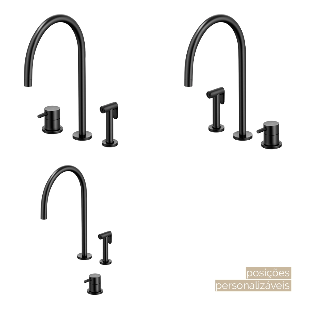Grifo de cocina monocomando con ducha (Fiji negro)