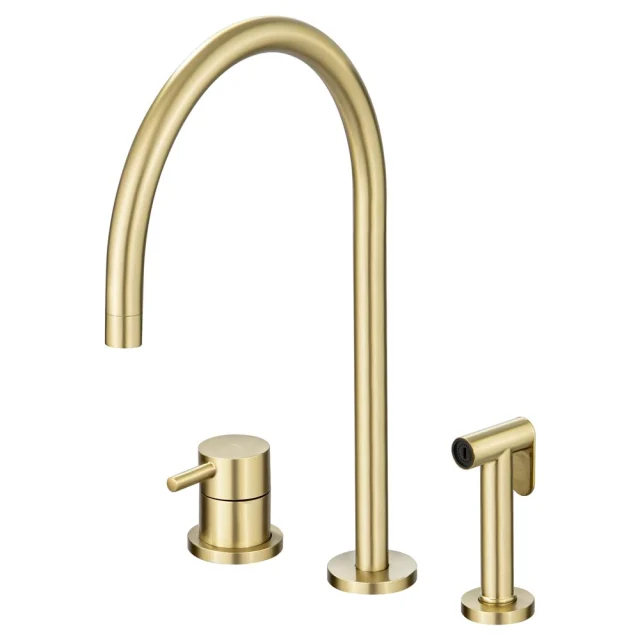 Grifo de cocina monocomando con ducha (Fiji dorado mate)