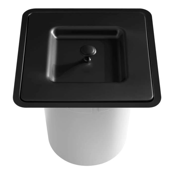Basurero empotrado de cocina de acero inoxidable cuadrada de 5 litros (Ryo negro) - Imagen 2