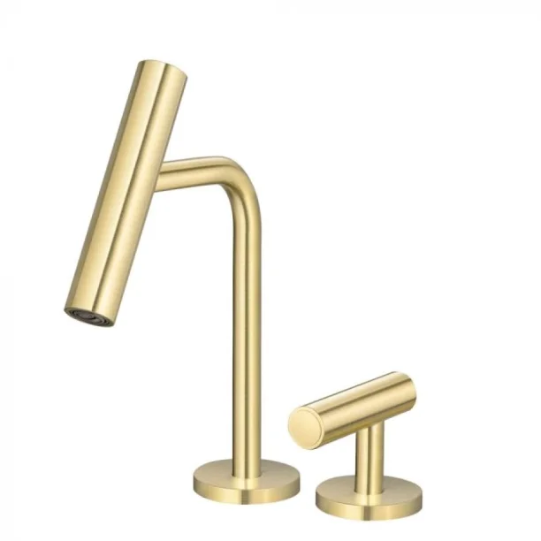 Grifería baja monocomando para baño (Lay oro mate)