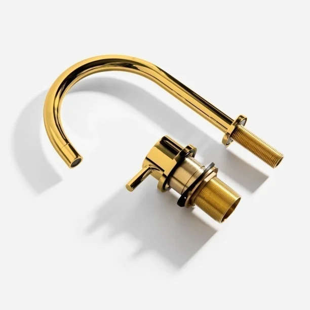 Grifería baja monocomando para baño (Milos dorado) - Imagen 4