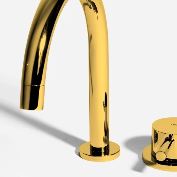 Grifería baja monocomando para baño (Milos dorado) - Imagen 6