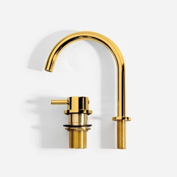 Grifería baja monocomando para baño (Milos dorado) - Imagen 3