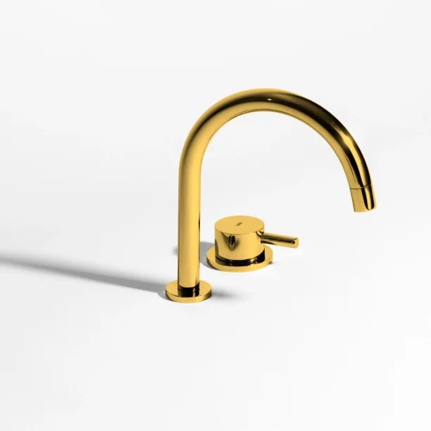Grifería baja monocomando para baño (Milos dorado) - Imagen 11