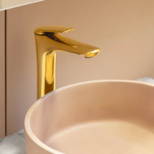 Grifo de baño monomando alto (Beni dorado) - Imagen 6