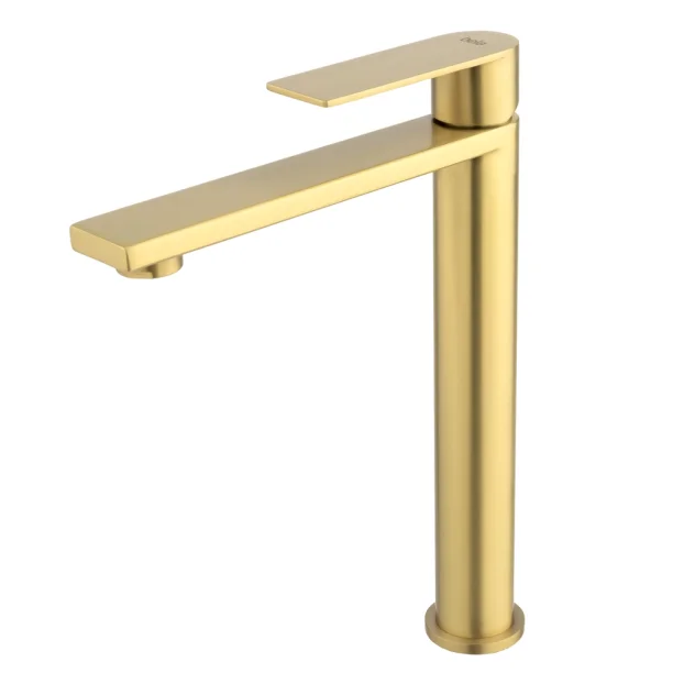 Griferia Monocomando Alta para Baño Inox (Bell Oro Mate)