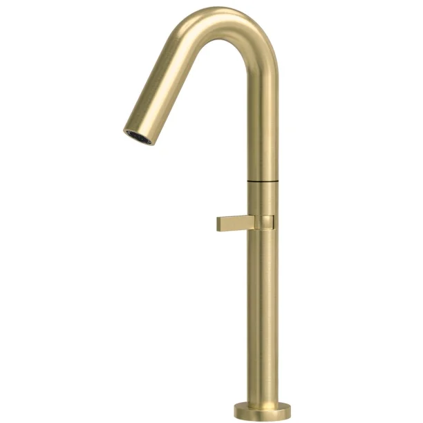 Grifo monocomando altopara acero inoxidable de baño (Tille oro mate)