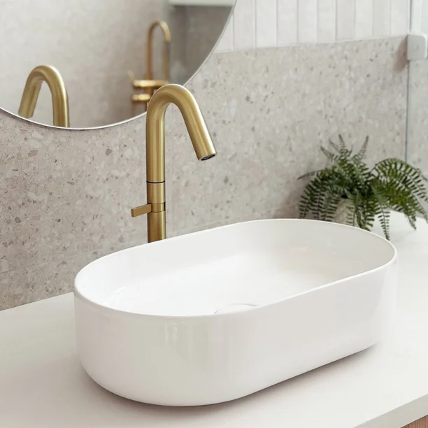 Grifo monocomando altopara acero inoxidable de baño (Tille oro mate) - Imagen 8