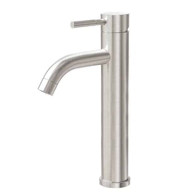 Grifo monomando alto para baño de acero inoxidable (Una escobado)