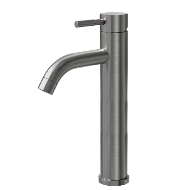 Grifo monomando alto para baño de acero inoxidable (Una grafite)