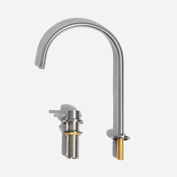 Grifería alta monocomando para baño (Milos Cepillado) - Imagen 5