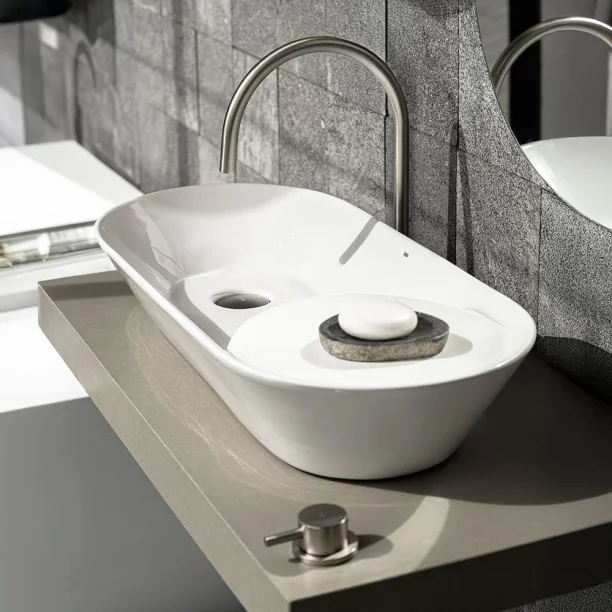 Grifería alta monocomando para baño (Milos Cepillado) - Imagen 6