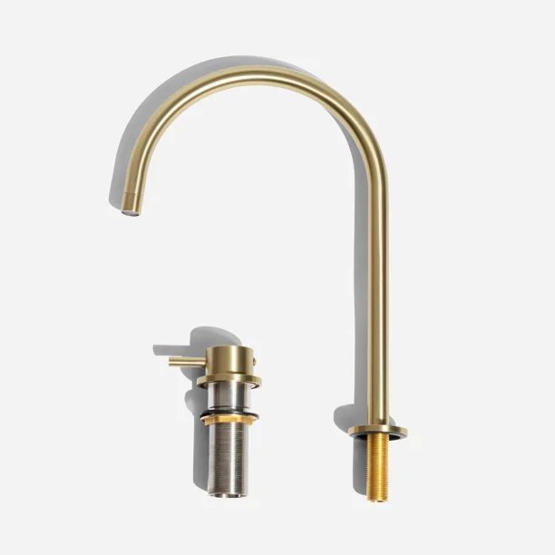 Grifería alta monocomando para baño (Milos oro mate) - Imagen 5