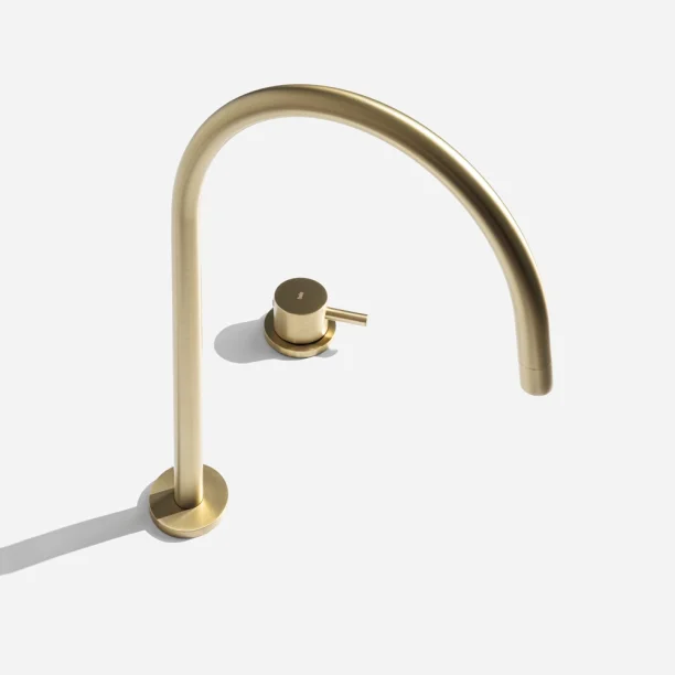 Grifería alta monocomando para baño (Milos oro mate) - Imagen 4