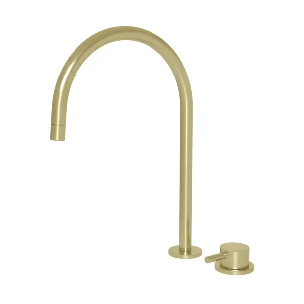 Grifería alta monocomando para baño (Milos oro mate)