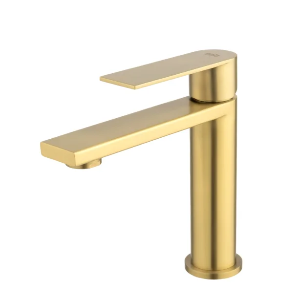 Griferia Monocomando Baja para Baño Inox (Bell Oro Mate)