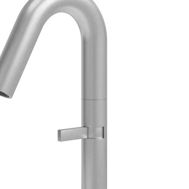 Grifo monocomando bajo para acero inoxidable de baño (Tille cepillada) - Imagen 2