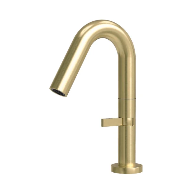 Grifo monocomando bajo para acero inoxidable de baño (Tille oro mate)