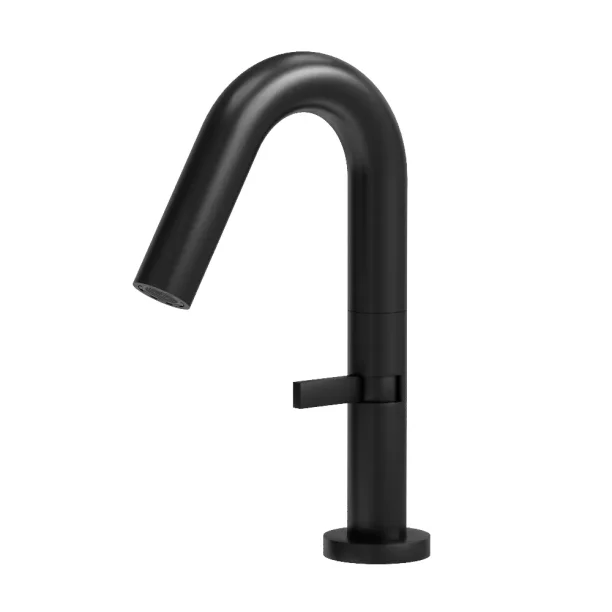 Grifo monocomando bajo para acero inoxidable de baño (Tille negra)