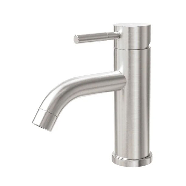 Grifo monomando bajo para baño de acero inoxidable (Una cepillado)