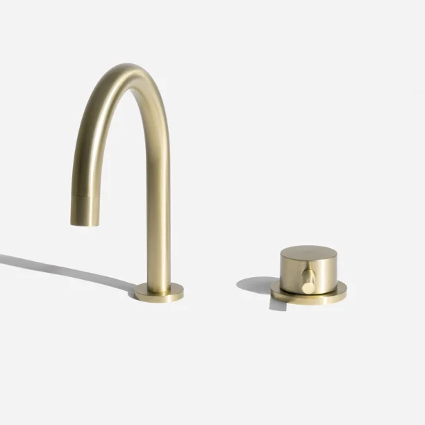Grifería baja monocomando para baño (Milos oro mate) - Imagen 2