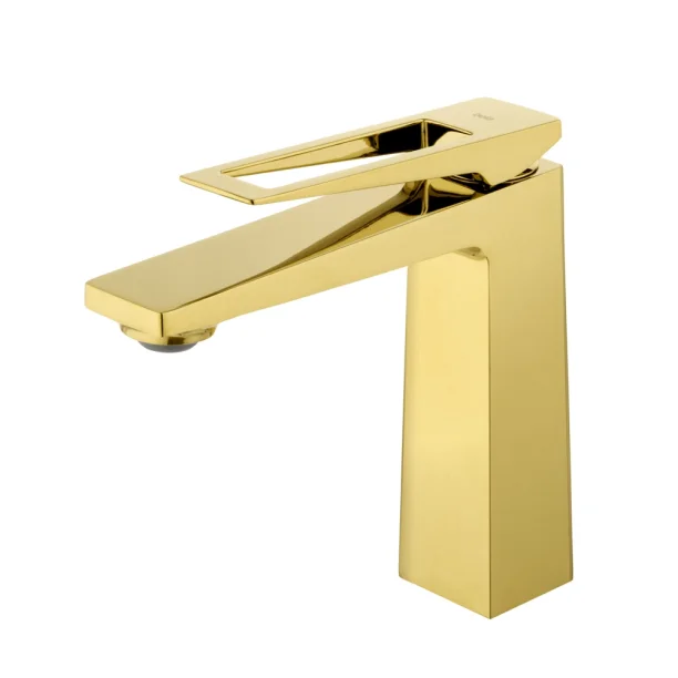 Grifo monomando bajo para baño (Zeya dorada)